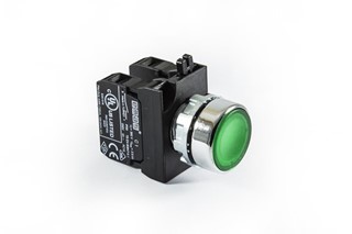 CM Series Metal 1NO+1NC Spring Flush Green 22 mm Control Unit